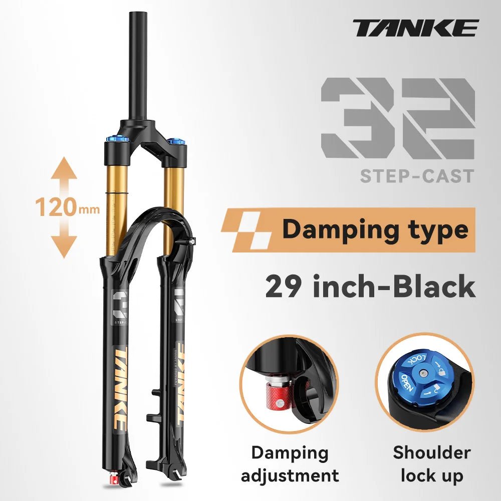 TANKE Adjustable 26/27.5/29 Inch Front Suspension Pneumatic Fork - The Wright Bikes